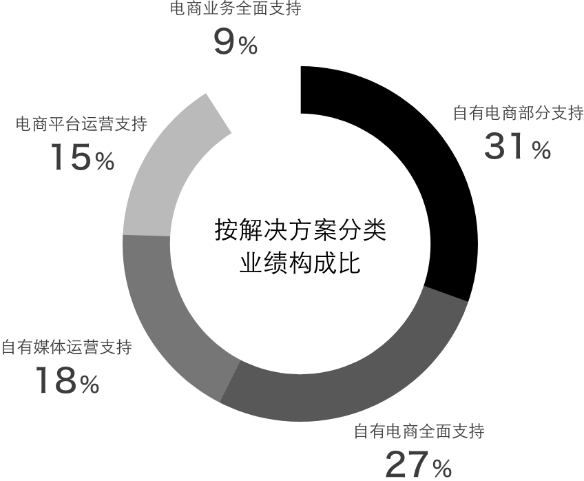 按解决方案分类 业绩构成比